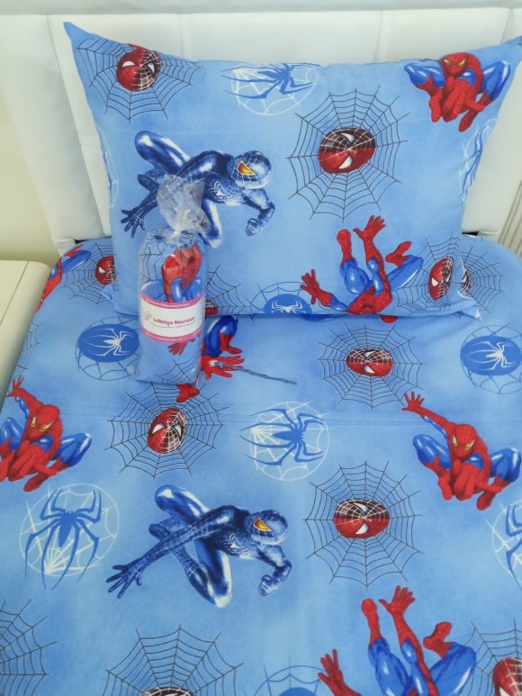 Tek Kişilik Lastikli Çarşaf Takımı - Örümcek Adam Mavi